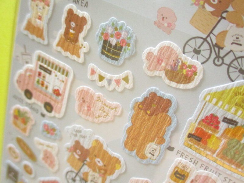 Photo3: Kawaii Cute Sticker Sheet Rilakkuma San-x * Rilakkuma Marche (SE51102)