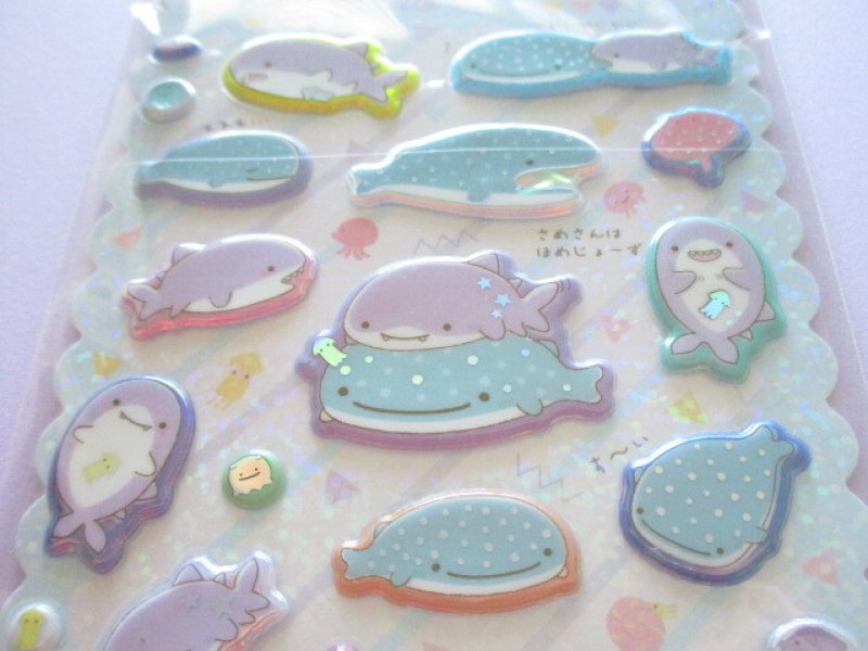 Photo1: Kawaii Cute Funi Funi Aurora Stickers Sheet San-x *Jinbesan (SE51408)