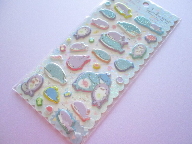 Photo1: Kawaii Cute Funi Funi Aurora Stickers Sheet San-x *Jinbesan (SE51408) (1)