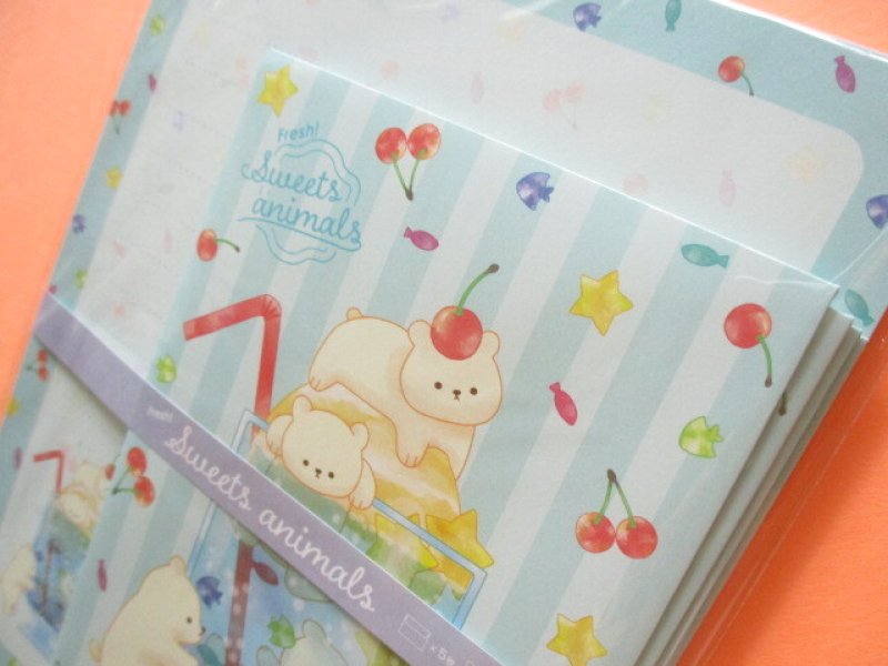 Photo1: Kawaii Cute Letter Set Kyowa *Fresh! Sweets Animals (42-098 Blue)