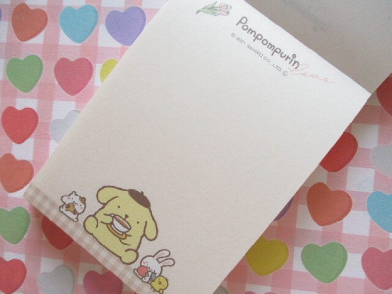 Photo1: Kawaii Cute Mini Memo Pad POMPOMPURIN Sanrio *Cafe (300692)
