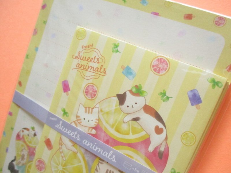 Photo1: Kawaii Cute Letter Set Kyowa *Fresh! Sweets Animals (42-098 Yellow)