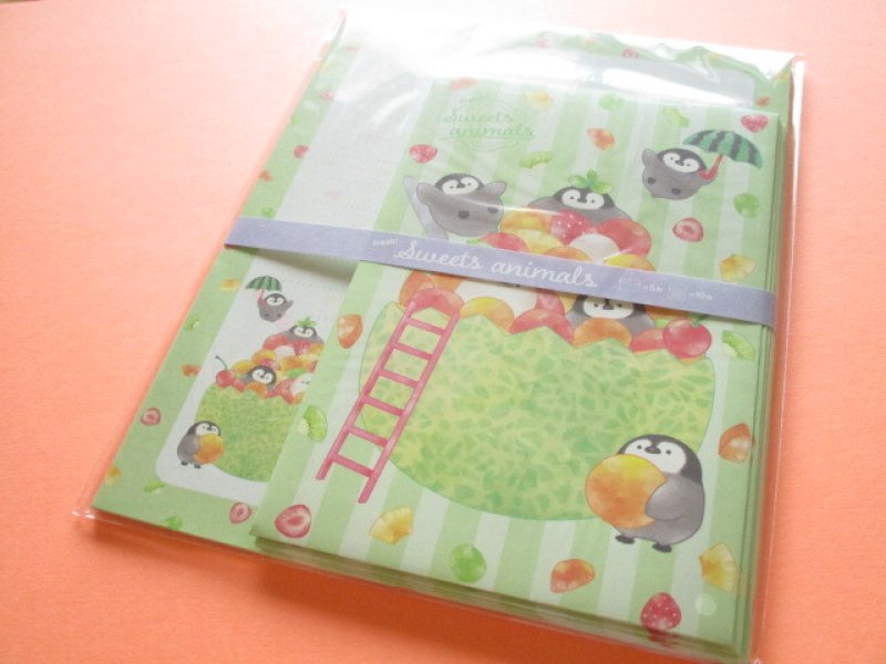Photo1: Kawaii Cute Letter Set Kyowa *Fresh! Sweets Animals (42-098 Green) (1)