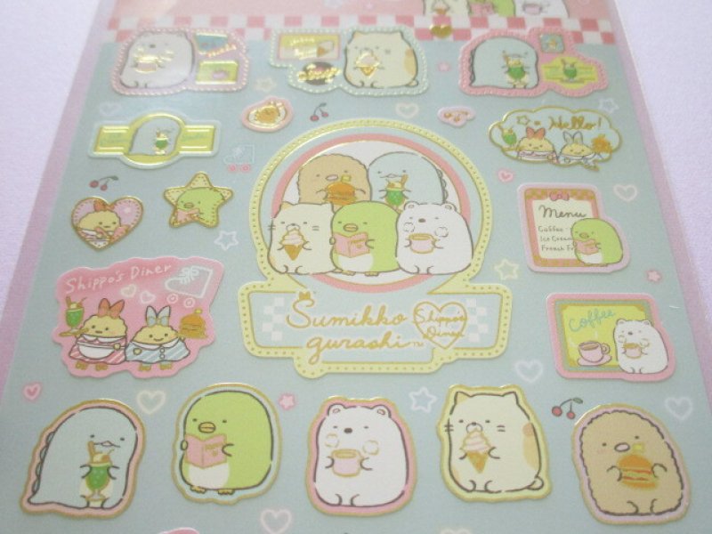 Photo1: Kawaii Cute Stickers Sheet Sumikkogurashi San-x *Shippo's Diner (SE52002)