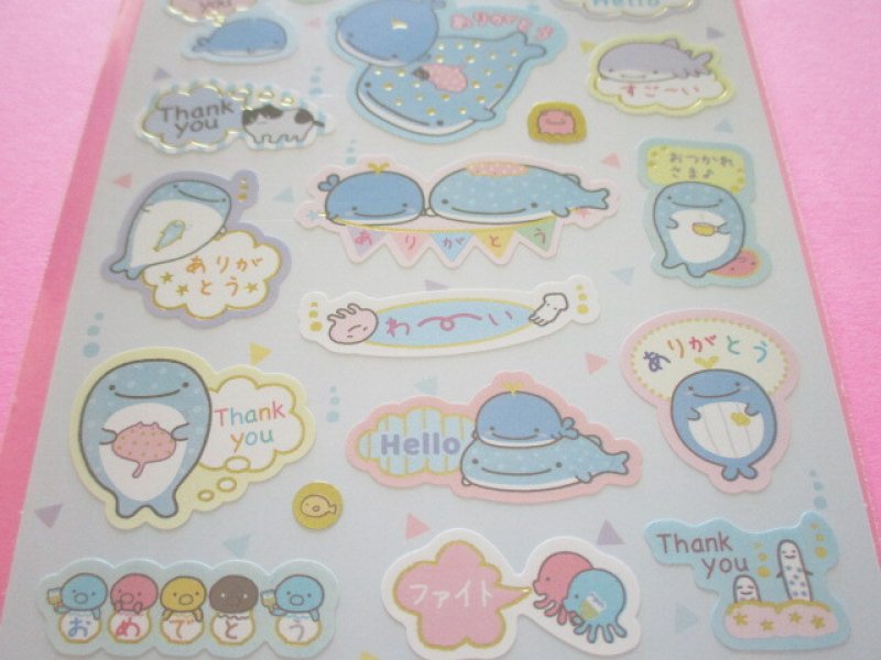 Photo2: Kawaii Cute Character Message Stickers Sheet San-x *Jinbesan (SE51606)
