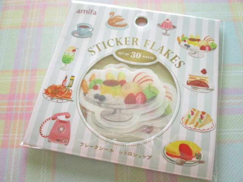 Photo1: Kawaii Cute Sticker Flakes Sack Amifa *Retro Shop (085419) (1)