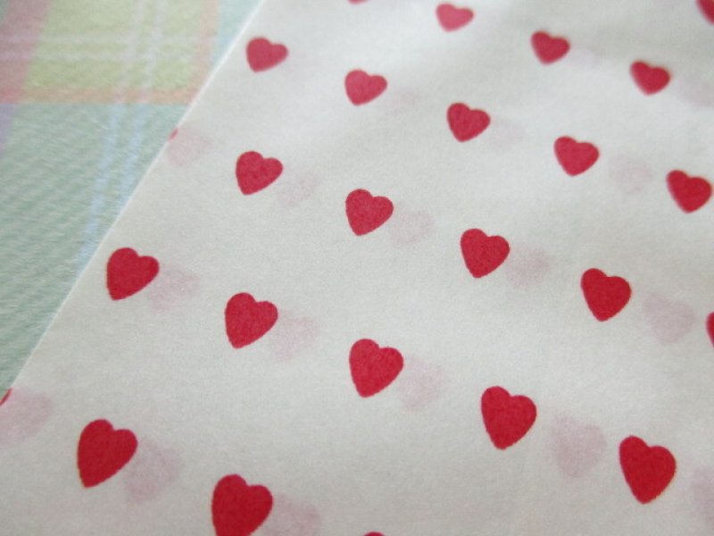 Photo3: 12 pcs Heart Design Mini Flat Paper Bags Set *Red Heart