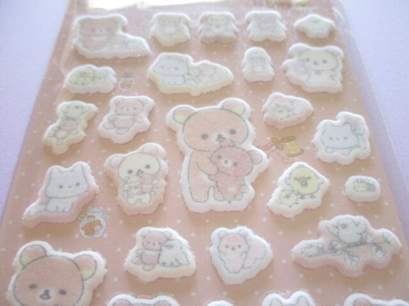 Photo1: Kawaii Cute Puffy Stickers Sheet Rilakkuma San-x *Let's make a cute plushie together! (SE51502)