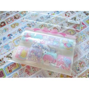 Photo: Kawaii Cute Sticker Flakes Sack in Mini Zipper Case Sanrio Original *Little Twin Stars  (97752-7)