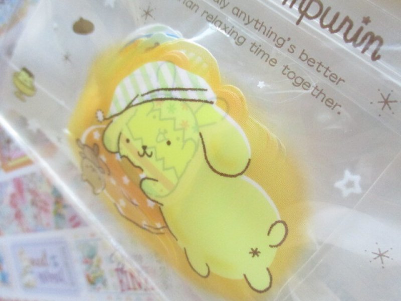 Photo1: Kawaii Cute Sticker Flakes Sack in Mini Zipper Case Sanrio Original *POMPOMPURIN (97768-3)