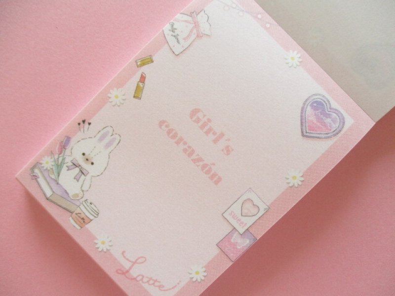 Photo1: Kawaii Cute Mini Memo Pad Q-LiA *Rabbit Girl’s Corazǒn (64208)