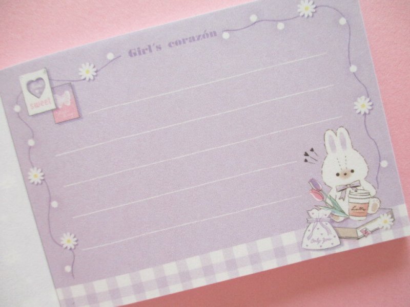 Photo2: Kawaii Cute Mini Memo Pad Q-LiA *Rabbit Girl’s Corazǒn (64208)
