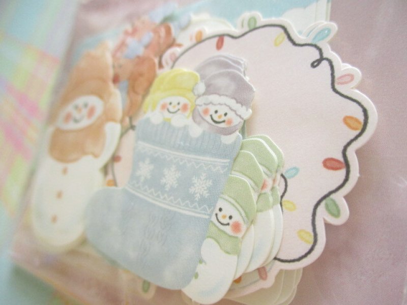 Photo1: Kawaii Cute Sticker Flakes Sack Gaia *Fluffy Snowman 2 (467177)