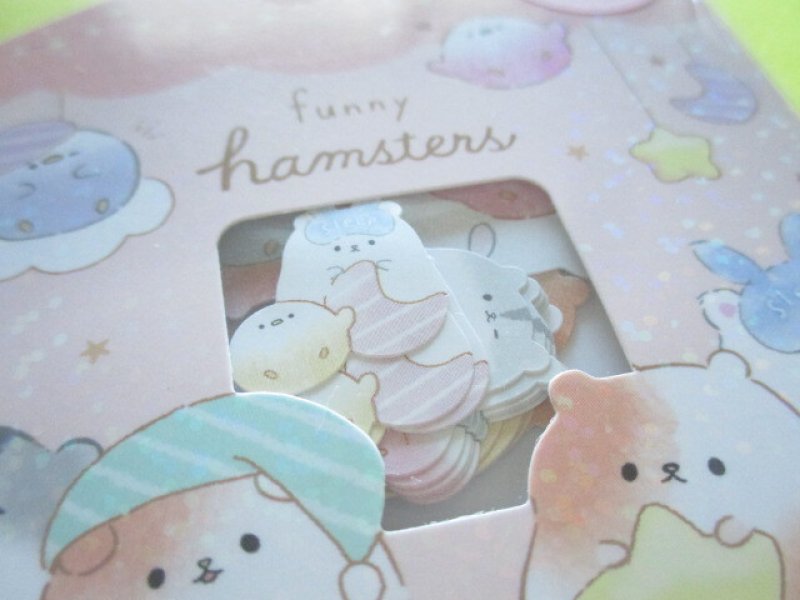 Photo1: Kawaii Cute Sticker Flakes Sack Crux *Funny Hamsters (105875)