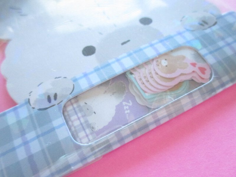 Photo1: Kawaii Cute Sticker Flakes Sack Q-LiA *なにしてるの / うさ (61078)