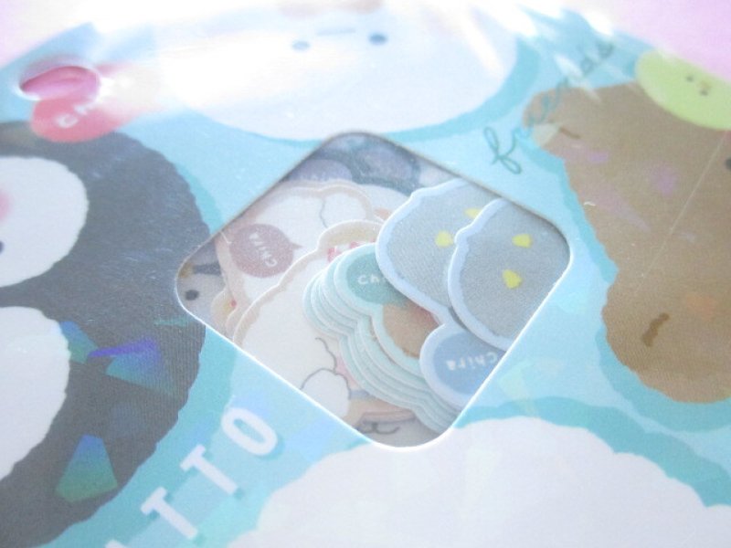 Photo1: Kawaii Cute Sticker Flakes Sack Q-LiA *Chiratto Friends (61084)
