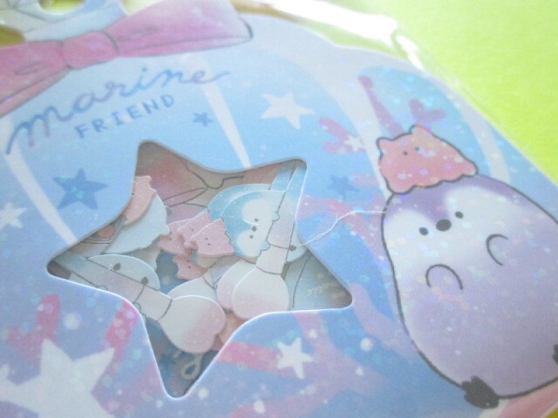 Photo1: Kawaii Cute Sticker Flakes Sack Crux *Marine Friend (105873)