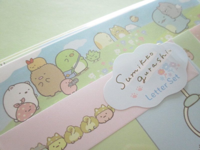 Photo1: Kawaii Cute Regular Letter Set San-x Sumikkogurashi *Playing with a puppy (LH74501)
