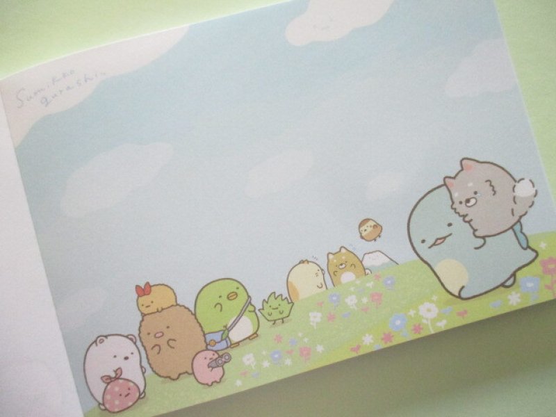 Photo1: Kawaii Cute Large Memo Pad Sumikkogurashi San-x *Playing with a puppy (MH08202)