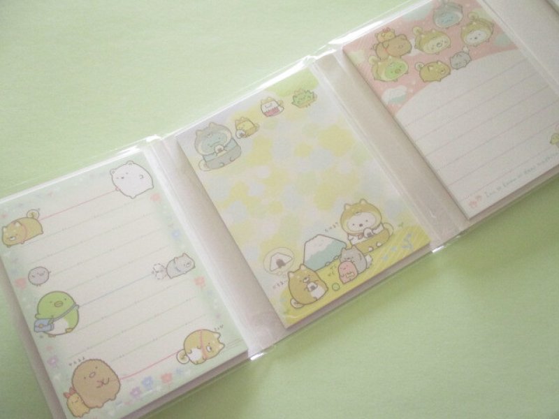 Photo2: Kawaii Cute Patapata Mini Memo Pad Set Sumikkogurashi San-x *Playing with a puppy (MH08301)