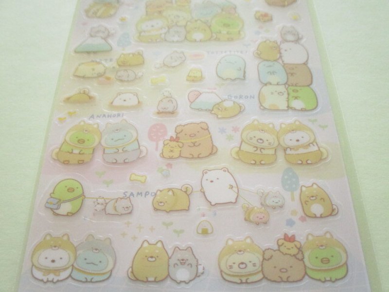 Photo2: Kawaii Cute Stickers Sheet Sumikkogurashi San-x *Playing with a puppy (SE52602)