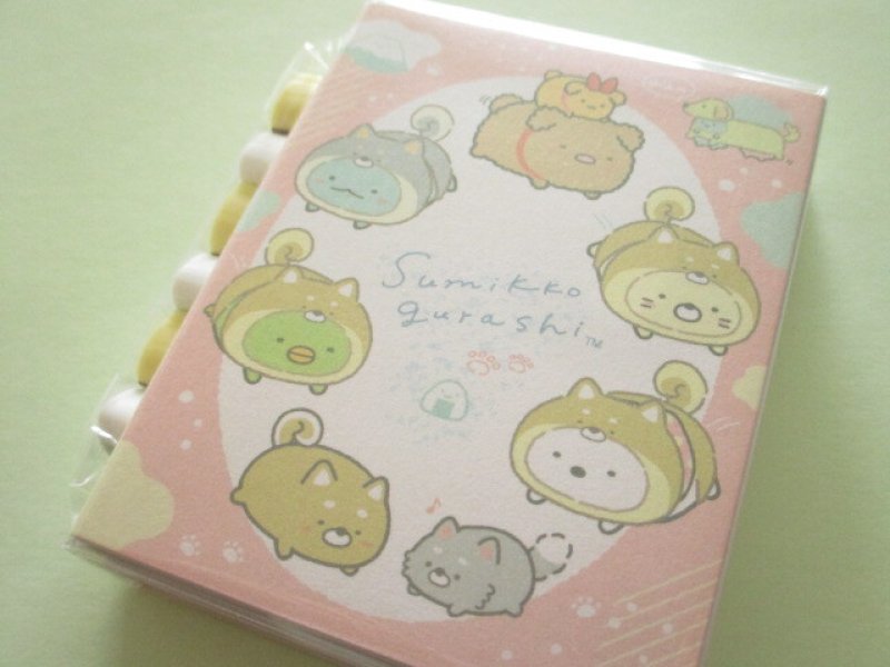 Photo1: Kawaii Cute Patapata Mini Memo Pad Set Sumikkogurashi San-x *Playing with a puppy (MH08301) (1)