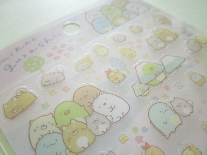 Photo3: Kawaii Cute Stickers Sheet Sumikkogurashi San-x *Playing with a puppy (SE52602)
