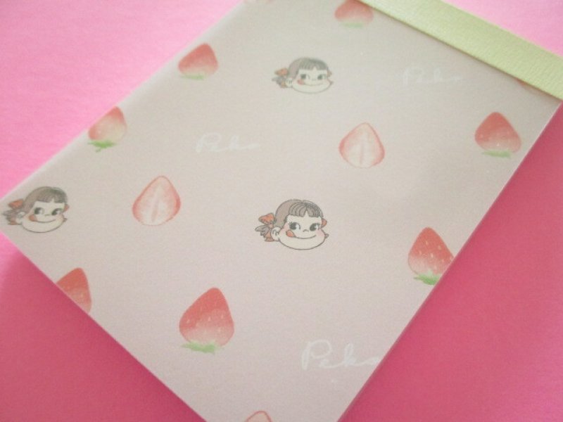Photo1: Kawaii Cute Mini Memo Pad Peko-chan Kamio Japan *Strawberry (106933)  (1)