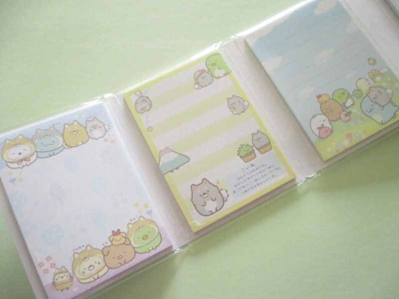 Photo2: Kawaii Cute Patapata Mini Memo Pad Set Sumikkogurashi San-x *Playing with a puppy (MH08302)