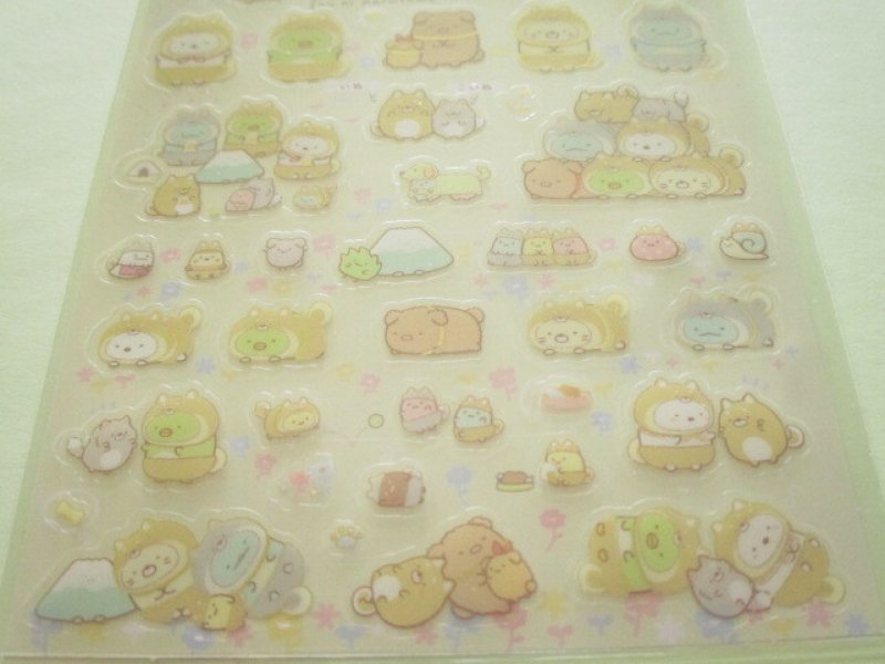 Photo2: Kawaii Cute Stickers Sheet Sumikkogurashi San-x *Playing with a puppy (SE52601)