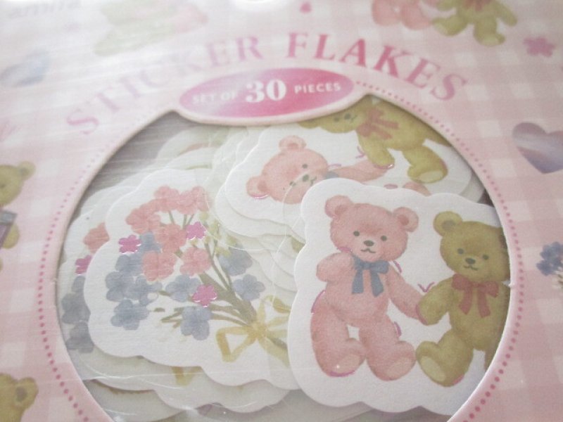 Photo1: Kawaii Cute Sticker Flakes Sack Amifa *Memorial Bears (101379)