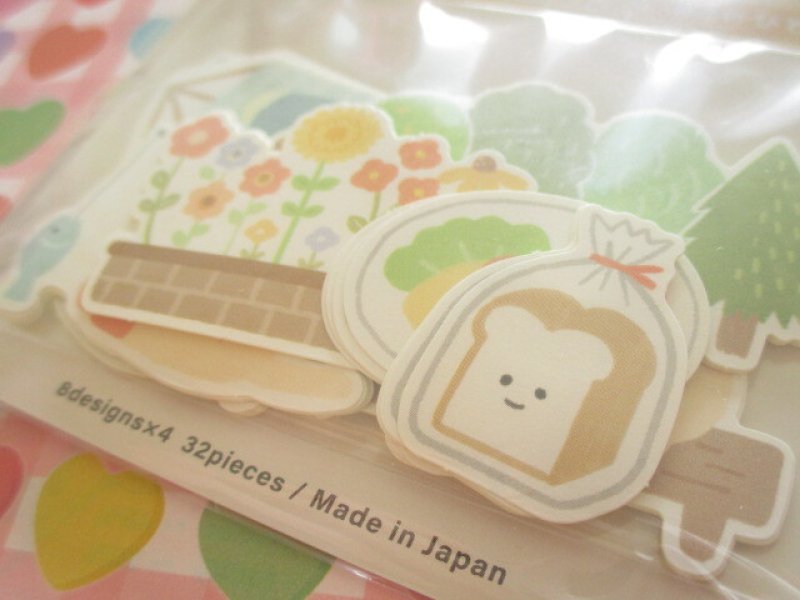 Photo1: Kawaii Cute ほんわか Animal Sticker Flakes Sack Gaia *ひと休み (467391)