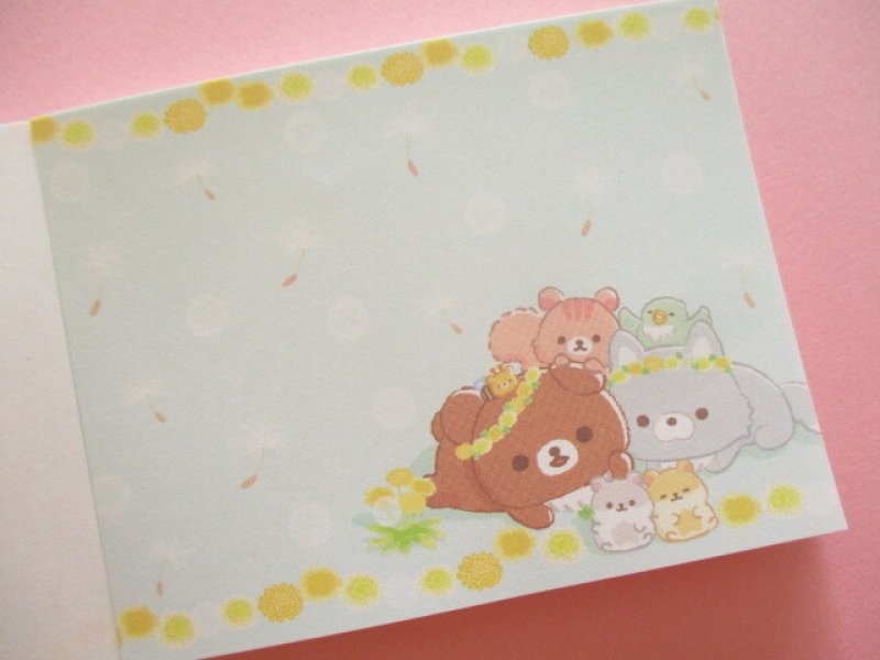 Photo1: Kawaii Cute Mini Memo Pad Rilakkuma San-x *Dandelion and Twin Hamsters (MH08601-1)