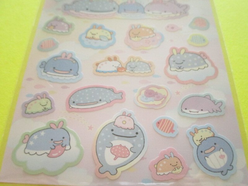 Photo2: Kawaii Cute Stickers Sheet Jinbesan San-x *Jinbesan & Umiusagi (SE53401)