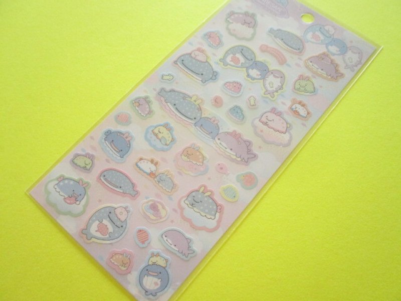 Photo1: Kawaii Cute Stickers Sheet Jinbesan San-x *Jinbesan & Umiusagi (SE53401) (1)