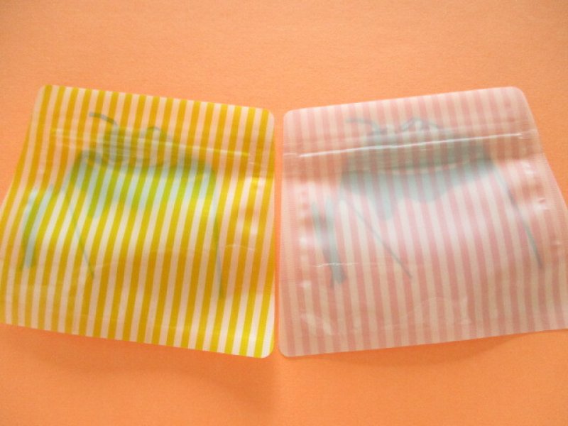 Photo3: 2 packs Kawaii Cute Die-Cut Zipper Bags Set Karinpia *Pudding (30537)