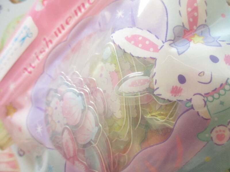 Photo1: Kawaii Cute Summer Sticker Flakes Sack in Mini Zipper Case Sanrio Original *Wish me mell (98850-2)