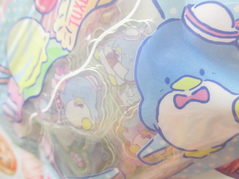 Photo1: Kawaii Cute Summer Sticker Flakes Sack in Mini Zipper Case Sanrio Original *TUXEDO SAM (98847-2)