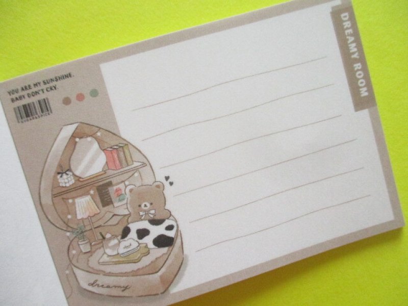 Photo2: Kawaii Cute Mini Memo Pad Q-LiA *Dreamy Room/ Bear (60324)