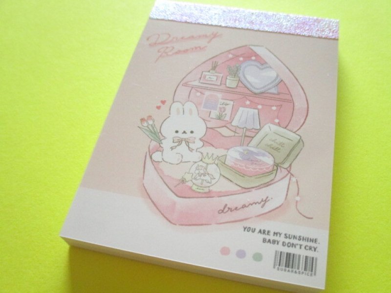 Photo1: Kawaii Cute Mini Memo Pad Q-LiA  *Dreamy Room/Rabbit (60325) (1)