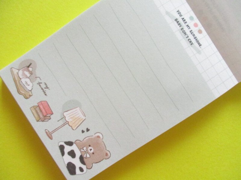 Photo1: Kawaii Cute Mini Memo Pad Q-LiA *Dreamy Room/ Bear (60324)