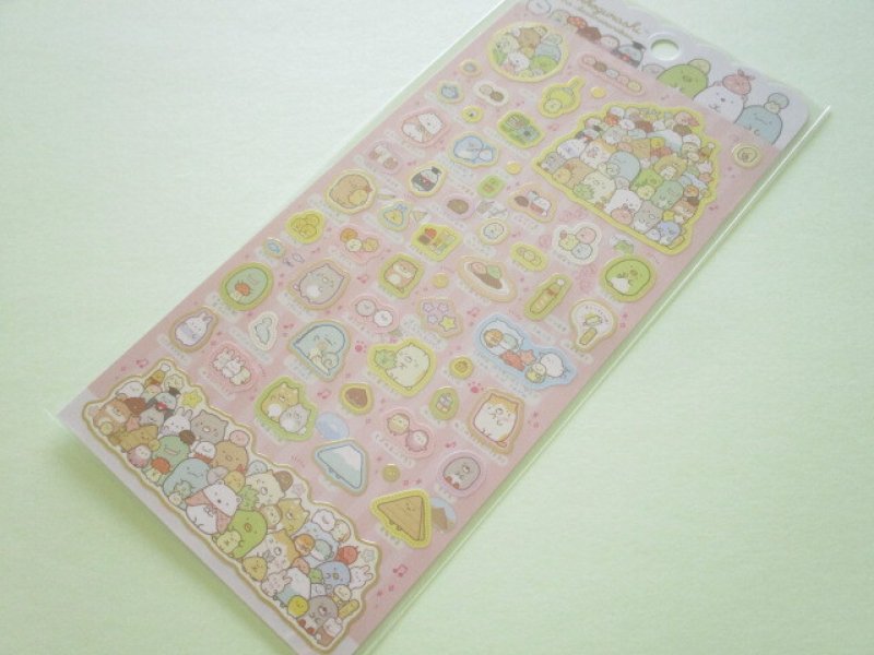 Photo1: Kawaii Cute Stickers Sheet Sumikkogurashi San-x *We all get together (SE53801) (1)