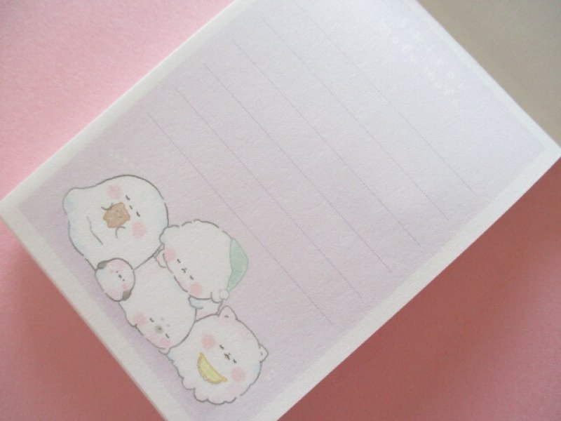Photo1: Kawaii Cute Mini Memo Pad Kamio Japan *White Mofu Mofu (206777)
