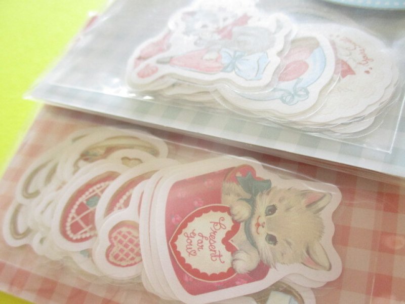 Photo3: 2 packs Kawaii Cute Sticker Flakes Sacks Set Amifa *Animal Tea Time (103212)