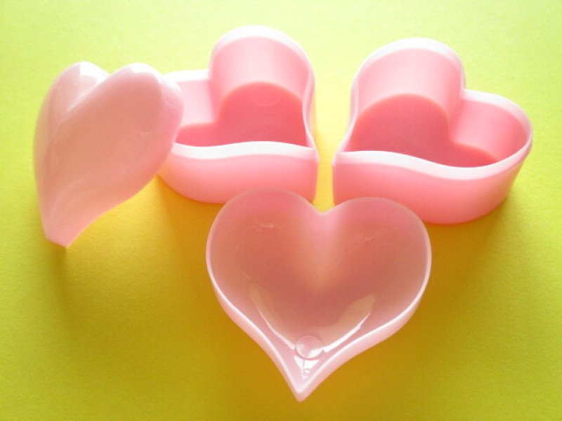 Photo3: 2 pcs Kawaii Cute Mini Plastic Cases Set *Pink Heart