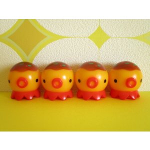 Photo: 4 pcs Takoyaki  Takochu Plastic Mini Figure Toy Set Rare