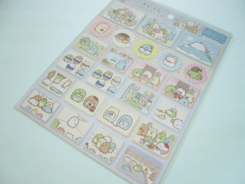 Photo1: Kawaii Cute Stickers Sheet Sumikkogurashi San-x *Picture Book Art Collection (SE55402) (1)