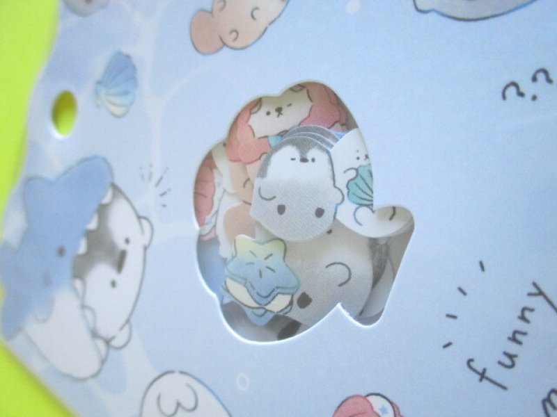 Photo1: Kawaii Cute Sticker Flakes Sack Crux *Fanimals /Sea (112348)