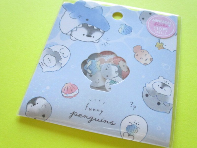 Photo1: Kawaii Cute Sticker Flakes Sack Crux *Fanimals /Sea (112348) (1)