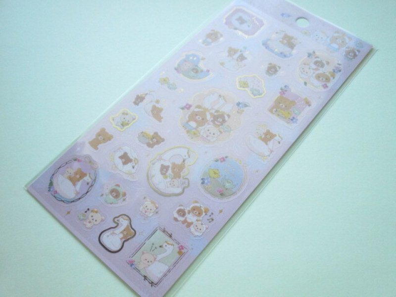 Photo1: Kawaii Cute Sticker Sheet Rilakkuma San-x *Swan and Golden Flower (SE55701) (1)